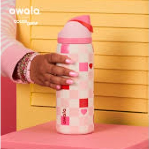 Owala Valentines 2025 “Check Me Out” 32oz FreeSip Pink and Red NWT RARE - Picture 4 of 9